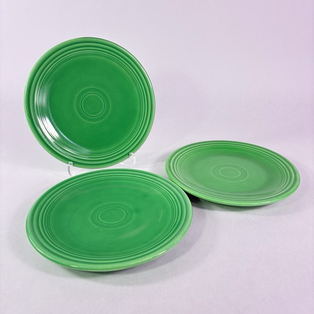 3pc Vintage Fiestaware Genuine Fiesta HLC Light Green Dinner Salad Plate 6 1/4"